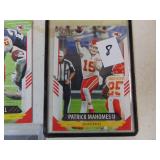 Lot of 4 2021 Score Football Cards Mahomes, Hill Mathieu, Bell