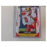 Lot of 4 2021 Score Football Cards Mahomes, Hill Mathieu, Bell