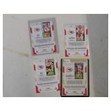 Lot of 4 2021 Score Football Cards Mahomes, Hill Mathieu, Bell