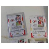 Lot of 4 2021 Score Football Cards Mahomes, Hill Mathieu, Bell