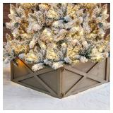 Glitzhome Handcrafted Wooden Christmas Tree Collar Retail: $76.49