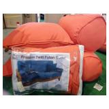 Blazing Needles - Premium Twill Futon Cover  Set w/ 2 18-inch Pillows and 2 Bolster Pillows - Tangerine Dream - Retail: $65.99