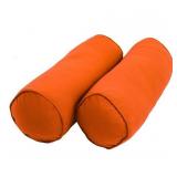 Blazing Needles - Premium Twill Futon Cover  Set w/ 2 18-inch Pillows and 2 Bolster Pillows - Tangerine Dream - Retail: $65.99
