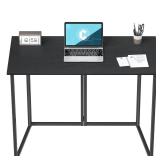 Cubiker 40in. Folding Computer Desk,Small Home Office Laptop Table - Black -Retail $63.99