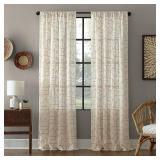 Jigsaw Embroidery - Linen Blend Curtain Panel (Set of 2) - Retail: $45.00