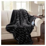 Beautyrest Oversized Plush Electric Faux-Fur Throw, 50" x 70" Bedding Retail: $72.99