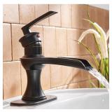 Single Handle Oil Rubbed Bronze Waterfall Bathroom Faucet Retail: $78.99