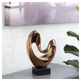 DecMode Porcelain Modern Abstract Sculpture, Copper Retail: $55.49