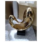 DecMode Porcelain Modern Abstract Sculpture, Copper Retail: $55.49