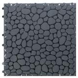 Interlocking Cobbled Stone Look Garden Pathway Tiles, Decorative Floor Grass Pavers Anti- Slip Mat, 5 pack -Retail $57.55