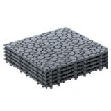 Interlocking Cobbled Stone Look Garden Pathway Tiles, Decorative Floor Grass Pavers Anti- Slip Mat, 5 pack -Retail $57.55