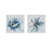 Madison Park Gleaming Blue Florals Printed Canvas 2-Pc Set -Retail $59.99