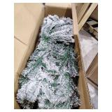 Snow Flocked Artificial Hinged Christmas Tree CM22068 7.5 ft Retail: $149.99
