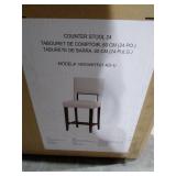 Porch & Den Prospect Hill Warren 24-inch White Faux Leather Stationary Stool- Retail:$140.49