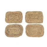 DecMode Rectangular Braided Natural Water Hyacinth Placemats (Set of 4) 20" x 14" Each Retail: $47.99