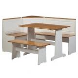 Partial: Box B (Box 2 of 2) Linon Home Decor Products, Inc. Ardmore 5-Piece Nook Set, White with Pine Accents -Retail $355.99