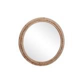 Light Brown Wood Rustic Wall Mirror 36 x 36 x 2" - Round -Retail:$279.99