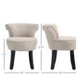 HOMCOM Beige Fabric/ Wood 23.25-inch Dressing Stool Accent Chair -Retail: $80.99