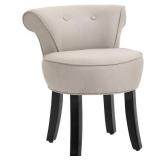 HOMCOM Beige Fabric/ Wood 23.25-inch Dressing Stool Accent Chair -Retail: $80.99
