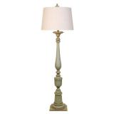StyleCraft Avignon Distressed Green Floor Lamp - Oatmeal Hardback Fabric Shade Retail:$203.60