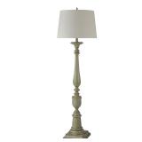 StyleCraft Avignon Distressed Green Floor Lamp - Oatmeal Hardback Fabric Shade Retail:$203.60