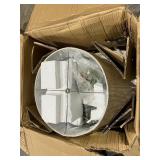 *Read Description* StyleCraft Avignon Distressed Green Floor Lamp - Oatmeal Hardback Fabric Shade Retail:$203.60