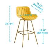 Art Leon Modern Swivel Velvet Barstool (Set of 2) - Bright Yellow Retail: $319.99