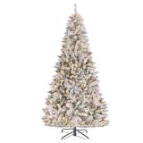 Veikous 6FT/7.5FT Pre-lit Christmas Tree Snow Flocked/Artificial with Lights and Metal Stand Retail:$189.99