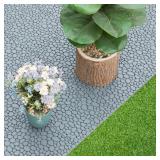 Interlocking Cobbled Stone Look Garden Pathway Tiles, Decorative Floor Grass Pavers Anti- Slip Mat, 5 pack -Retail $57.55