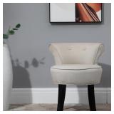 HOMCOM Beige Fabric/ Wood 23.25-inch Dressing Stool Accent Chair -Retail: $80.99