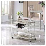 FirsTime & Co.® Silver And Gray Francesca Bar Cart -Retail $133.99