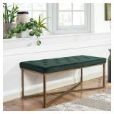 Furniture R Kennardi Velvet Upholstered Bench Green Retail:$204.49