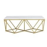 Picket House Furnishings Conner Occasional Table in Gold-Coffee Table - Marble - White Retail $859.48