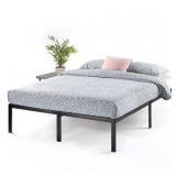 Best Price Mattress 14 Inch Metal Platform Beds w/Heavy Duty Steel Slat Mattress Foundation (No Box Spring Needed), Black Full Frame Retail $129.00