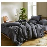 Brooklinen Luxe Core Sheet Set for Queen Size Bed, Graphite - 4 Piece Set (1 Fitted Sheet, 1 Flat Sheet + 2 Pillowcases)