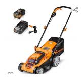 LawnMaster CLMF4015K Cordless 15-Inch Brushless Lawn Mower 40V Max Lithium-Ion with 4.0Ah Battery &Fast Charger
