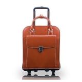 McKleinUSA, W Series, LA Grange, Top Grain Cowhide Leather, 15" Leather Vertical Patented Detachable -Wheeled Ladies