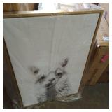 Sylvie Alpaca Framed Canvas Wall Art by Simon Te Tai, Gold 23x33- Retail:$79.98