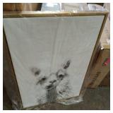 Sylvie Alpaca Framed Canvas Wall Art by Simon Te Tai, Gold 23x33- Retail:$79.98