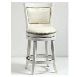 Boraam Bristol 29" Swivel Bar Stool, Distressed White