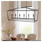 Pagoda 49" 6-Bulb Lantern Metal LED Pendant, Oil Rubbed Bronze by JONATHAN Y