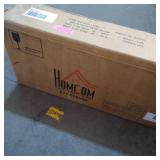 HOMCOM Sturdy Shoe Organizer Storage Bench with 2-Tier Rack for Storing Shoes, Socks with Padded Seat, Brown- Retail:$83.99