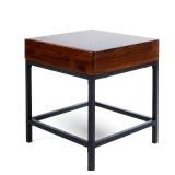 Ebany Industrial Square Acacia Wood Storage End Table by Christopher Knight Home- Retail:$109.49