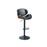 Signature Design by Ashley Bellatier Black/Brown Adjustable Height Upholstered Swivel Barstool