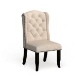 Furniture of America Tays Rustic Linen Dining Chairs (Set of 2)