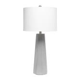 Lalia Home Concrete Pillar Table Lamp with White Fabric Shade