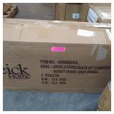 Wood Upholstered Back Dining Chair with Heather Gray Seat Set of 2- Retail:$141.99