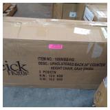 Wood Upholstered Back Dining Chair with Heather Gray Seat Set of 2- Retail:$141.99