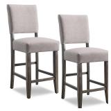 Leick Home Upholstered Back Counter Height Bar Stool - Set of 2