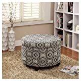 HomePop Large Round Storage Ottoman- Retail:$113.64
